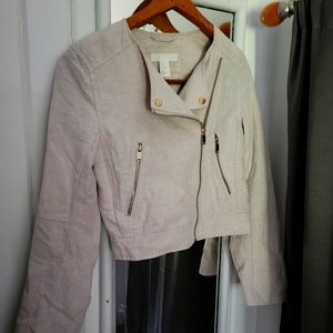 H&M Linen Moto Jacket